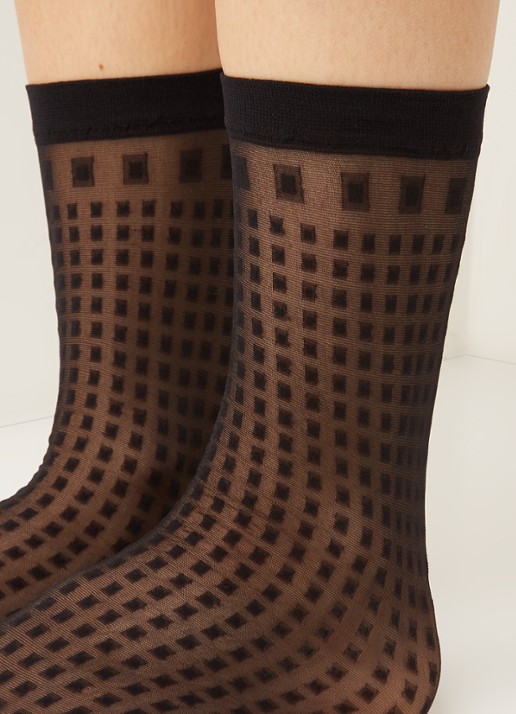 MarcMarcs Pantysokken met print - detail 3 zwart