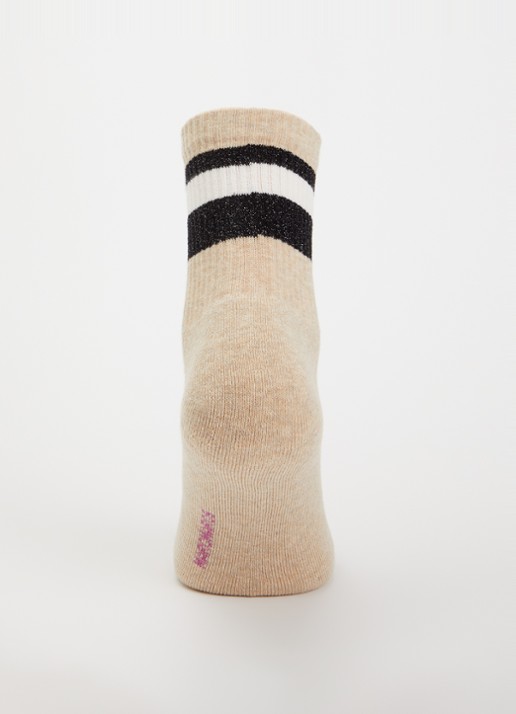 MarcMarcs Tibby sokken met lurex in 2-pack - voorkant 2 beige
