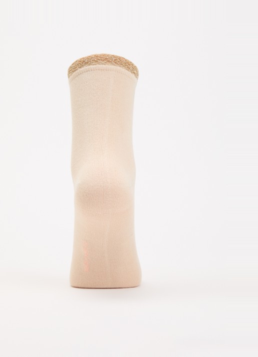MarcMarcs Viona ribgebreide sokken met lurex - voorkant 3 beige