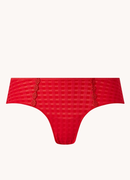 Marie Jo  Avero hipster met ruitdessin en glansdraad - voorkant steenrood