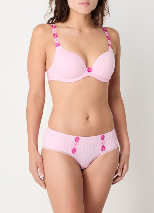 Marie Jo  Avero hipster met ruitdessin en glansdraad - voorkant 2 roze