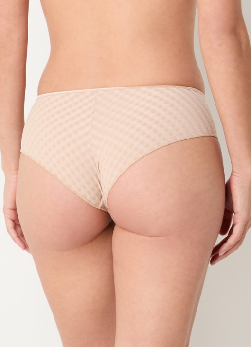 Marie Jo Avero shorty met ruitdessin - achterkant beige