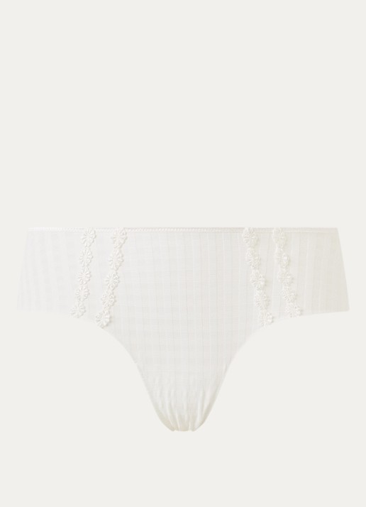 Marie Jo Avero shorty met ruitdessin - voorkant 2 gebroken wit