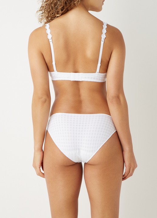 Marie Jo Avero slip met ruitdessin - achterkant wit