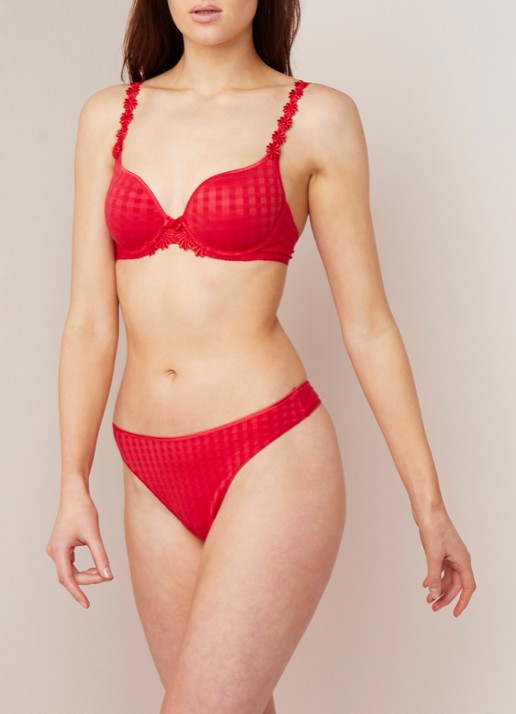 Marie Jo Avero string met ruitdessin - voorkant 8 rood