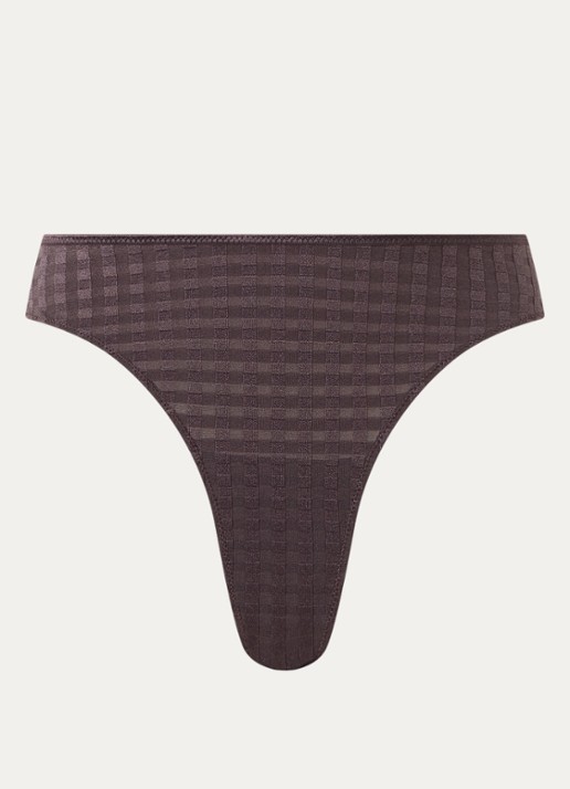 Marie Jo Avero string met ruitdessin - voorkant 4 donkerbruin