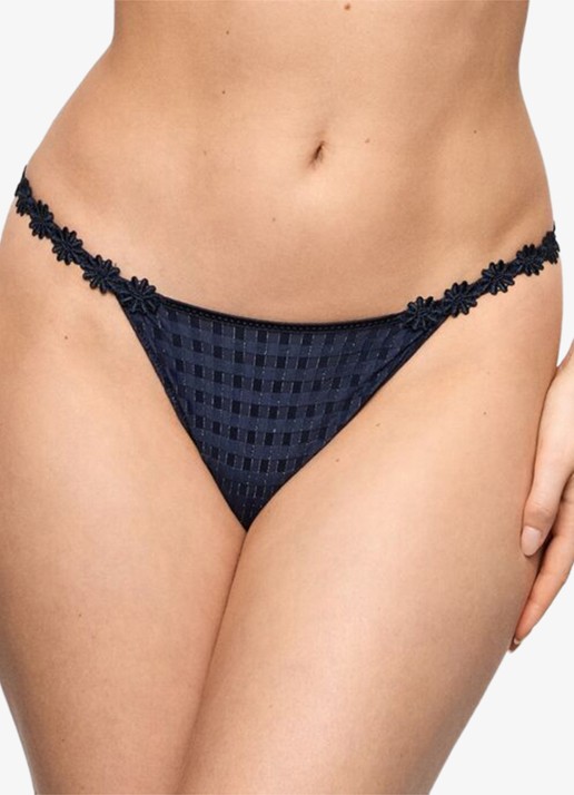 Marie Jo Avero string met ruitdessin - detail donkerblauw