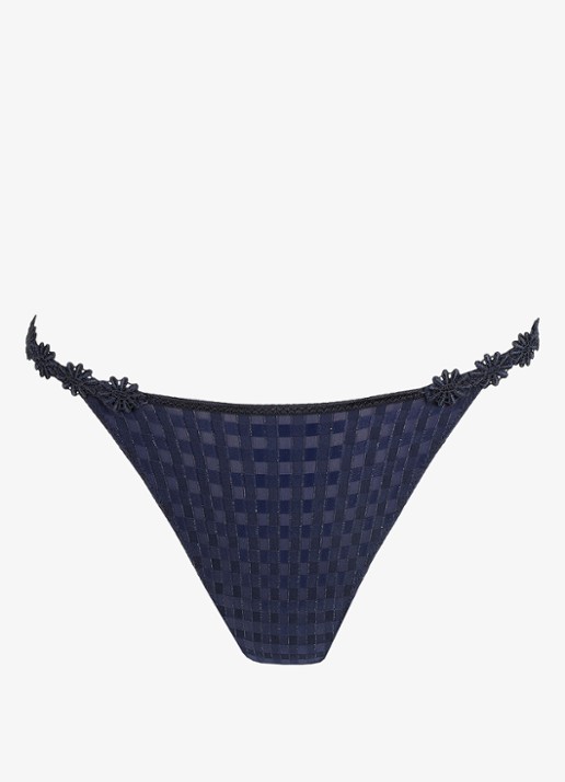 Marie Jo Avero string met ruitdessin - voorkant 4 donkerblauw