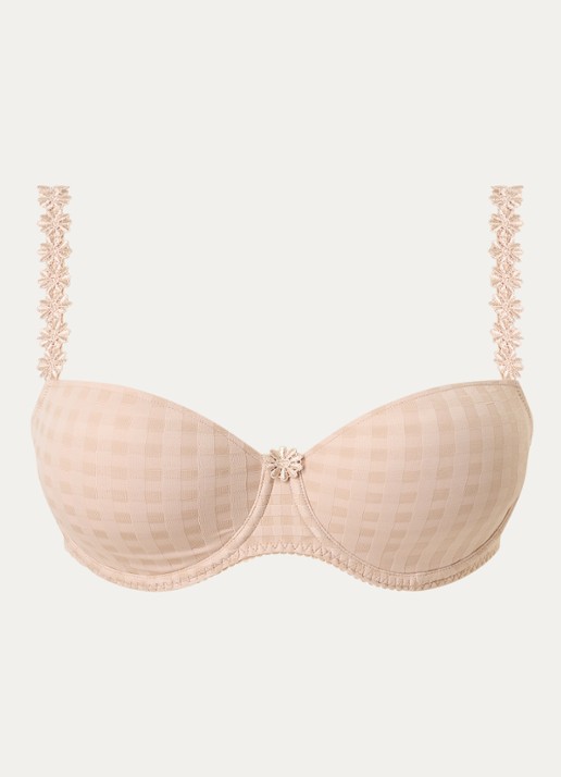 Marie Jo Avero voorgevormde balconette bh met ruitdessin - voorkant 5 beige