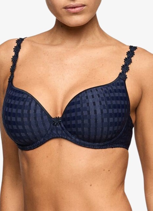 Marie Jo Avero voorgevormde beugel bh met bloemborduring - detail 2 donkerblauw