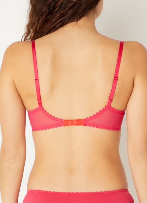 Marie Jo Azelie push-up bh met uitneembare vulling en overlay van kant - achterkant 5 koraalrood