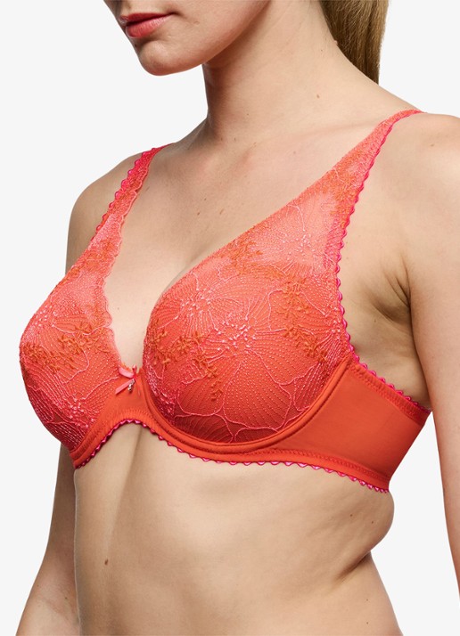 Marie Jo Beugel bh met overlay van kant - detail 5 koraalroze