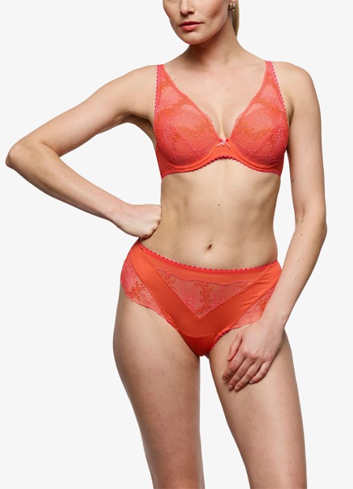 Marie Jo Beugel bh met overlay van kant - voorkant 3 koraalroze