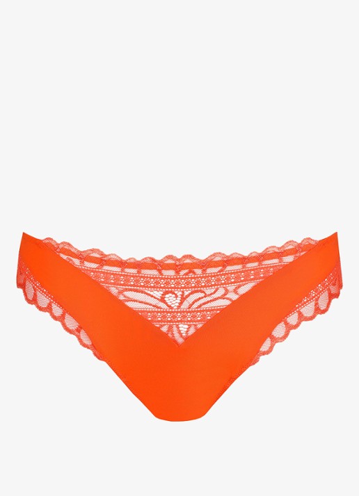 Marie Jo Cerina slip met kant - voorkant oranje