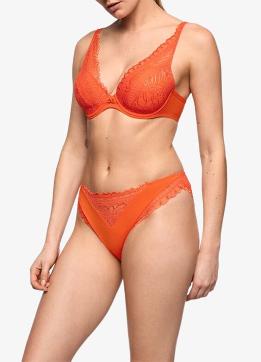 Marie Jo Cerina slip met kant - voorkant 2 oranje