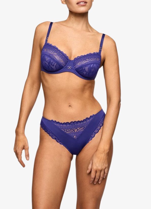 Marie Jo Cerina slip met kant - voorkant 5 donkerblauw