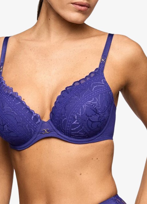Marie Jo Cerina voorgevormde beugel bh met kant - detail 4 donkerblauw