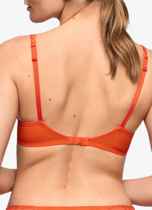 Marie Jo Cerina voorgevormde plunge bh met overlay van kant - achterkant 3 oranje