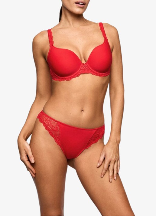 Marie Jo Cyrile slip met kant - voorkant 5 rood