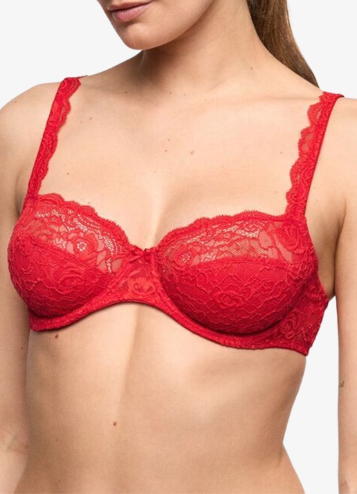 Marie Jo Cyrile voorgevormde bh met overlay van kant - detail 3 rood