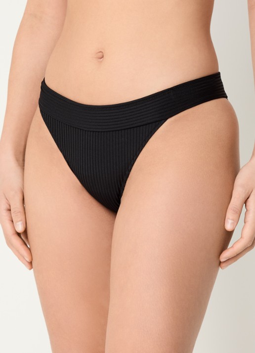 Marie Jo Emly bikinislip met ribstructuur - detail 4 zwart