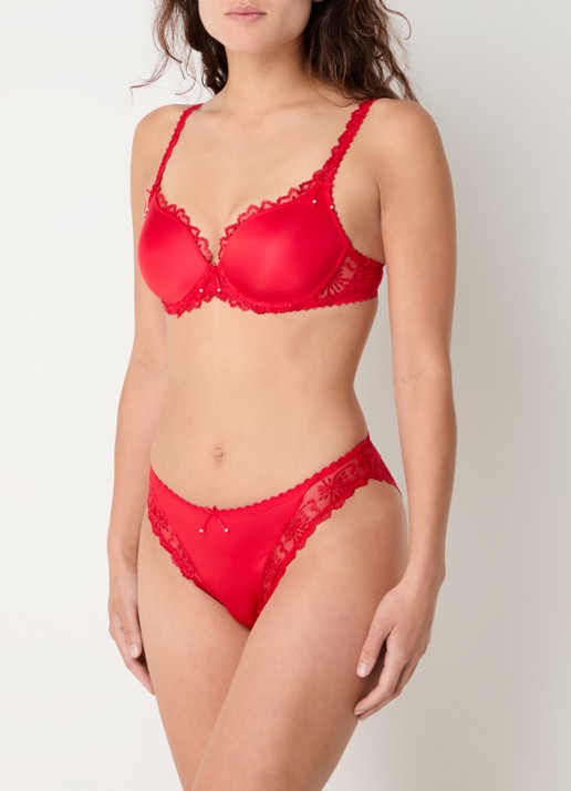 Marie Jo Jane slip met borduring - voorkant 3 rood