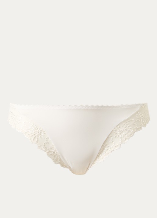 Marie Jo Jane slip met mesh en borduring - voorkant 2 wit