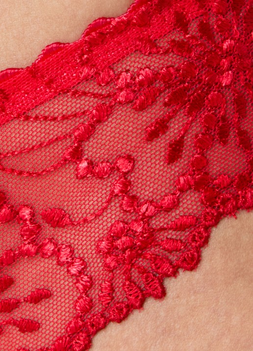 Marie Jo Jane string met borduring - detail 2 rood