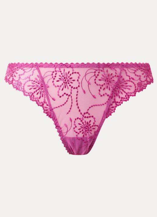 Marie Jo Jane string met borduring - voorkant fuchsia