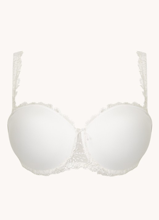 Marie Jo Jane voorgevormde strapless bh met beugel en borduring - voorkant wit