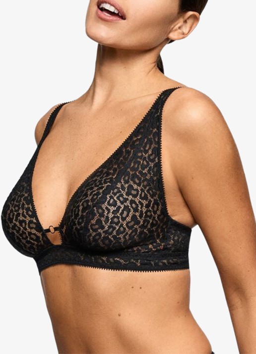 Marie Jo Juliane bralette met panterprint - detail 5 zwart