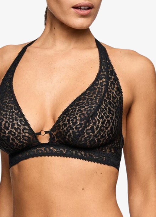 Marie Jo Juliane bralette met panterprint - detail 6 zwart