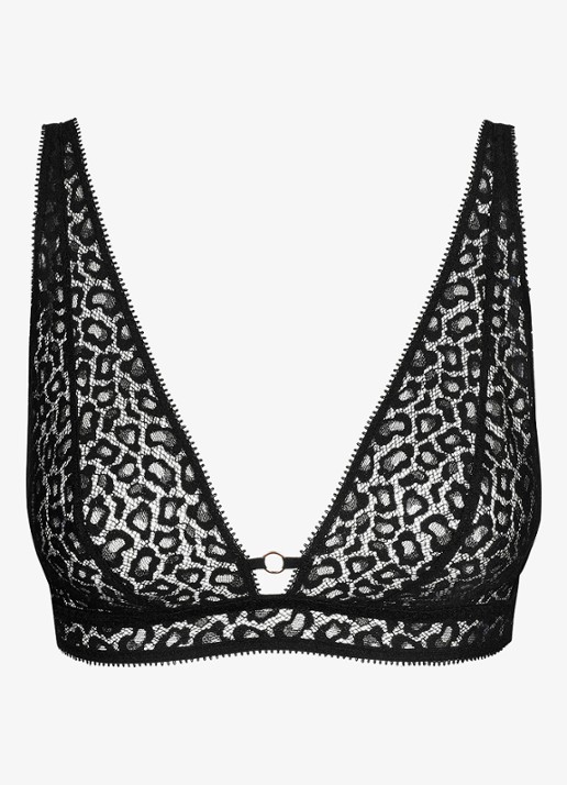 Marie Jo Juliane bralette met panterprint - voorkant zwart
