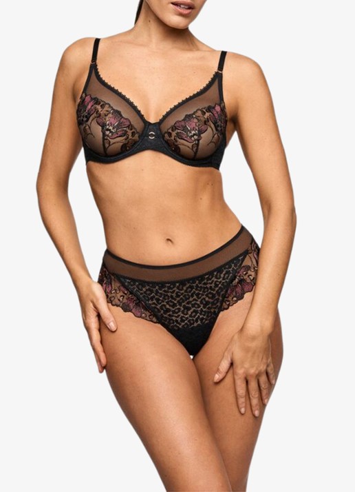 Marie Jo Juliane string met kant - voorkant 2 zwart