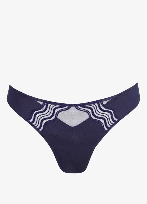 Marie Jo Linaa string - voorkant donkerblauw