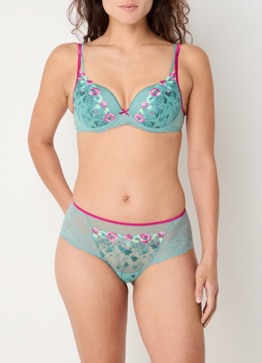 Marie Jo Lizelot shorty van kant - voorkant 5 zeegroen