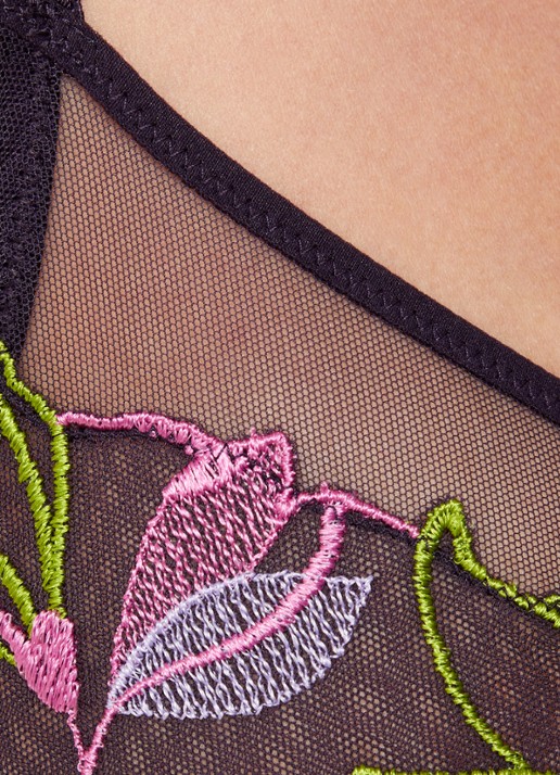 Marie Jo Loish beugel bh van mesh met borduring - detail 4 paars