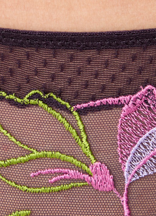 Marie Jo Loish slip met borduring - detail 5 paars