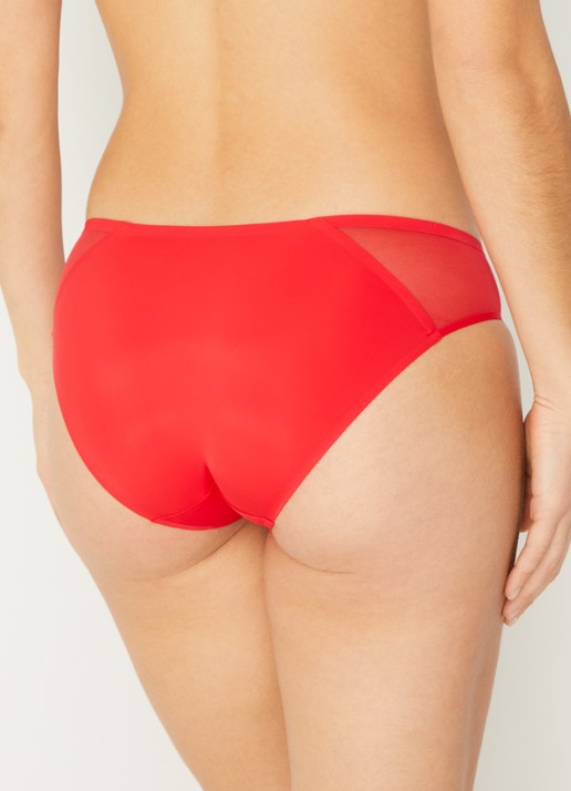 Marie Jo Louie naadloze slip met mesh - achterkant rood
