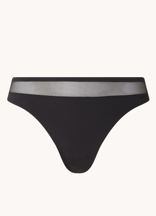 Marie Jo Louie naadloze string met mesh - voorkant 5 zwart