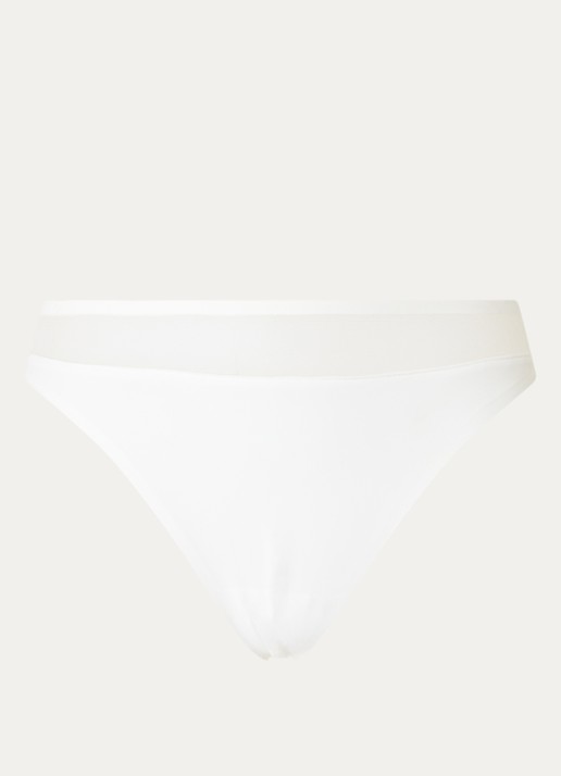 Marie Jo Louie naadloze tanga met mesh - voorkant 3 gebroken wit