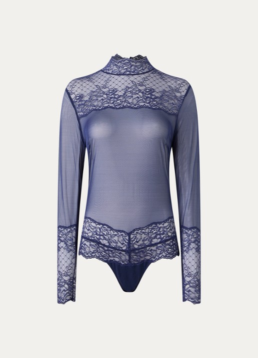 Marie Jo Musea body van mesh met kant - voorkant 2 donkerblauw