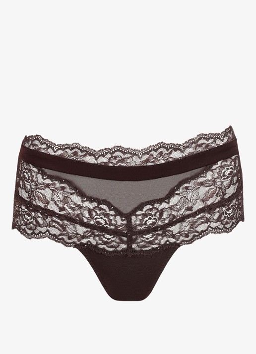 Marie Jo Musea shorty met pailletten - voorkant donkerbruin