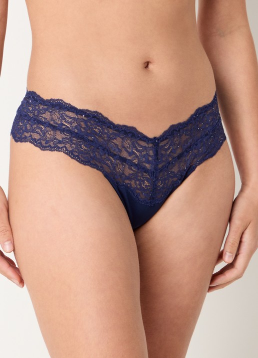 Marie Jo Musea tanga met pailletten - detail royalblauw