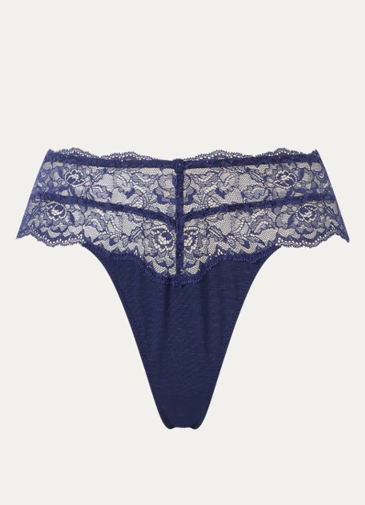 Marie Jo Musea tanga met pailletten - voorkant 4 royalblauw