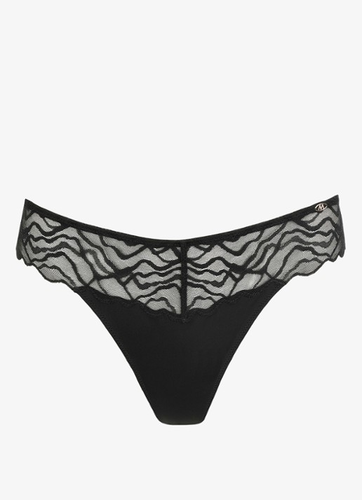 Marie Jo Nillo string met mesh  - voorkant zwart
