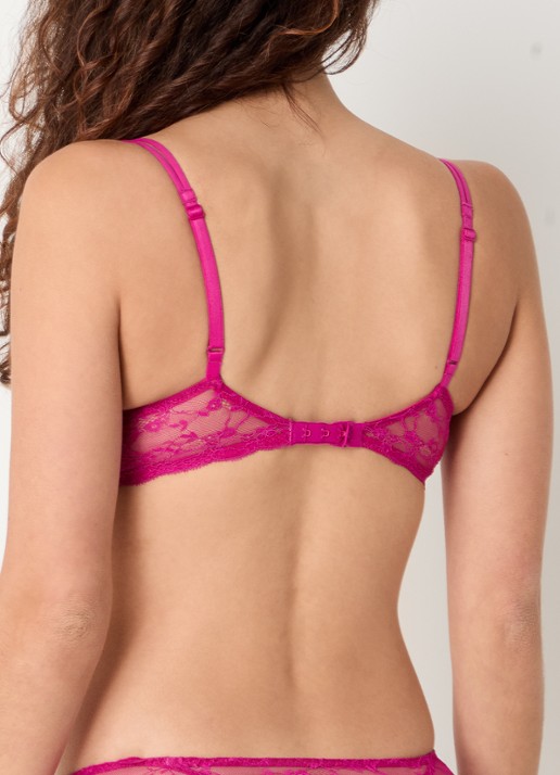 Marie Jo Noemy voorgevormde beugel bh met overlay van kant - achterkant fuchsia