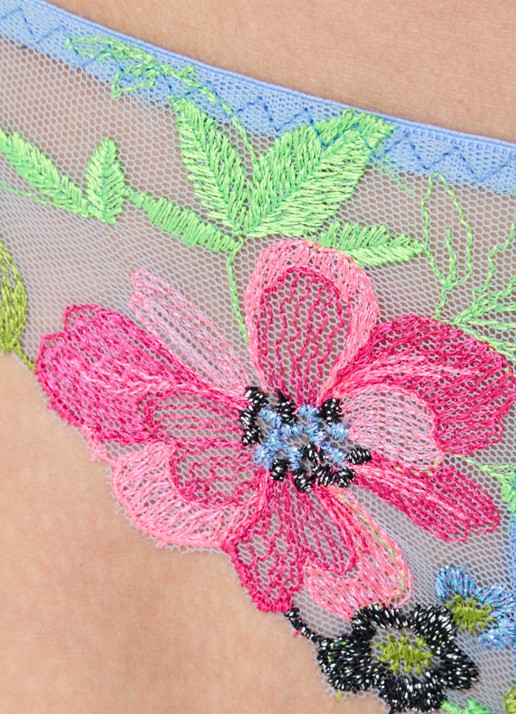 Marie Jo Odilly string van mesh en kant - detail 4 blauw