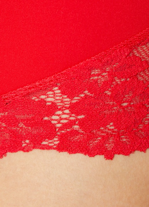 Marie Jo Soft Studio high waisted slip met kant - detail 2 rood