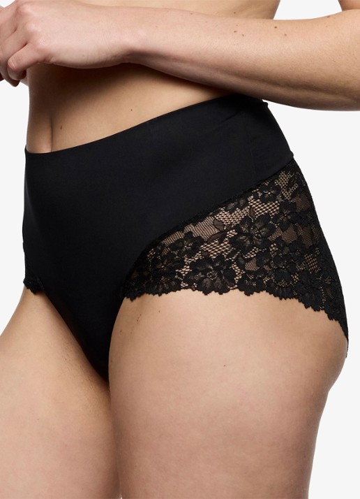 Marie Jo Soft Studio high waisted slip met kant - detail 2 zwart